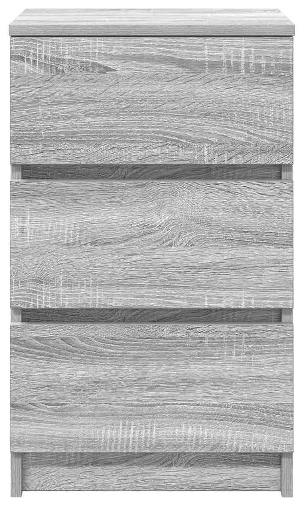 Κομοδίνα με 3 συρτάρια 2 τεμάχια Γκρι Sonoma 39x35x65 εκ. - Γκρι