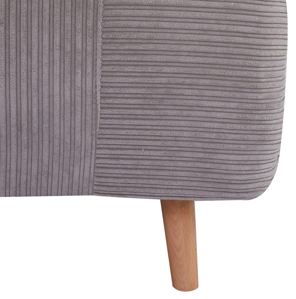 HOMCOM Πολυθρόνα-Κρεβάτι 2-σε-1, Καναπές-Κρεβάτι, έως 200 kg, Ρυθμιζόμενο προσκέφαλο, Υφή κοτλέ 82 cm x 89 cm x 83 cm Γκρι