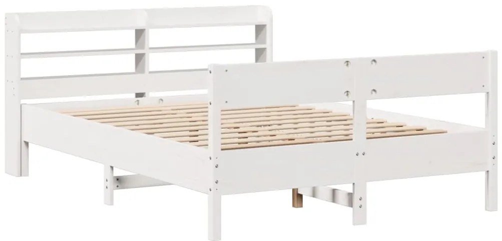 vidaXL Σκελετός Κρεβ. Χωρίς Στρώμα Λευκό 140x190 εκ Μασίφ Πεύκο