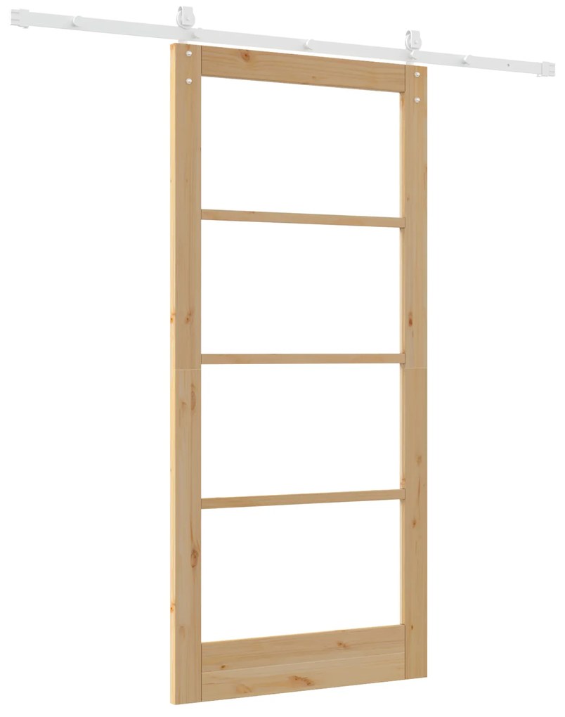 vidaXL Ολισθητή Πόρτα με Σετ Υλικών 93x202 cm Μασίφ Ξύλο Πεύκου