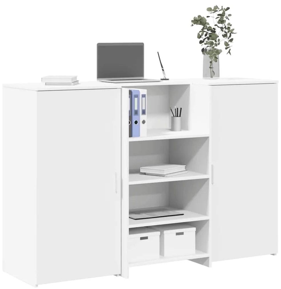 vidaXL Γραφείο υποδοχής Λευκό 155x50x103,5 εκ. Επεξεργασμένο Ξύλο
