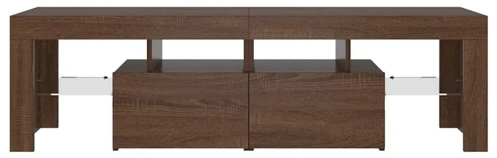 vidaXL Έπιπλο Τηλεόρασης με LED Καφέ Δρυς 140 x 36,5 x 40 εκ.