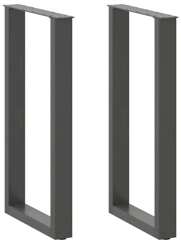 Πόδια Τραπεζιού Μπαρ σε Σχήμα U 2 τεμ. Ανθρακί 50x(90-91) εκ. Ατσάλι