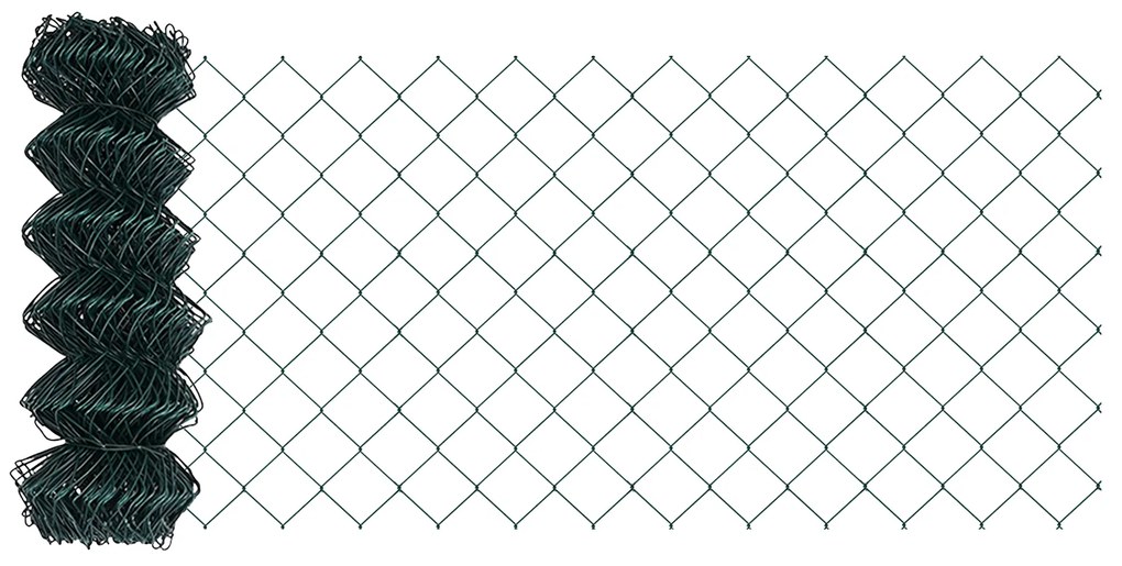 vidaXL Πράσινος Φράκτης 0.8x25 μ Ατσάλι
