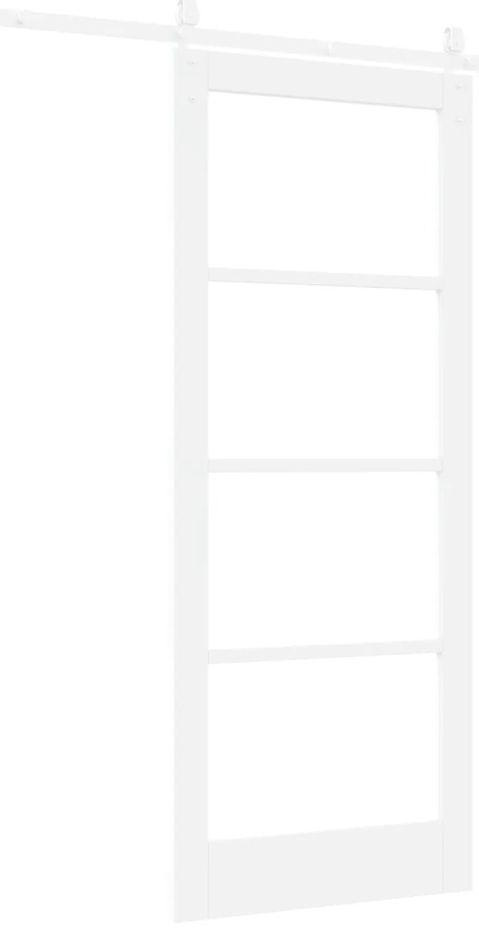 vidaXL Συρόμενη Πόρτα με Σετ Υλικών Λευκή 83x202 εκ. Από Στερεό Ξύλο Πεύκου
