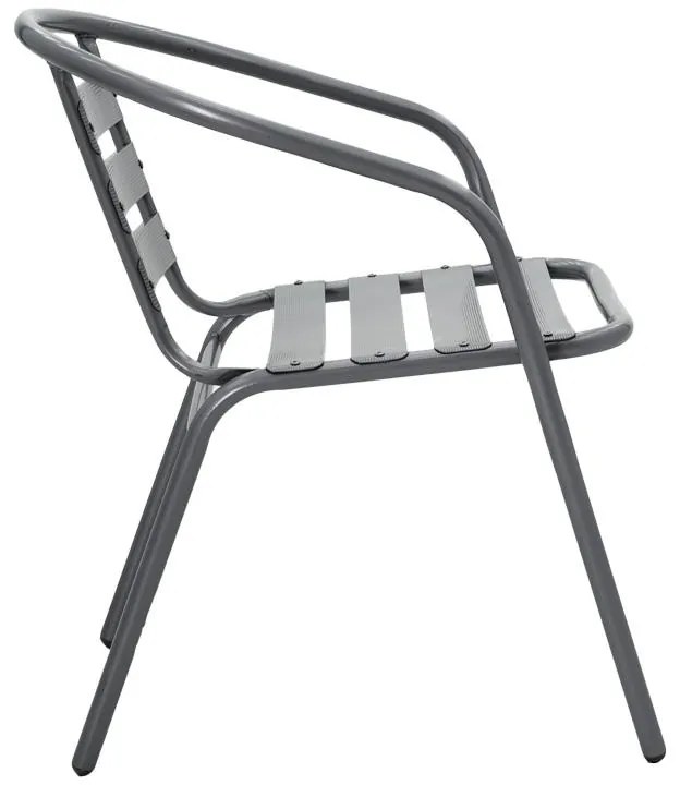 Σετ κήπου - Tραπεζαρία Watson - Tade 3 τεμ. μέταλλο - γυαλί ανθρακί Φ60x70 εκ. 60x60x70 εκ.