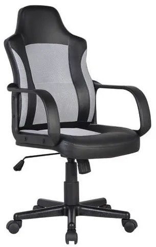 BF2850 Πολυθρόνα Γραφείου Διευθυντή, Mesh Γκρι, PU Μαύρο Συνιστάται για χρήση από παιδιά έως 12 ετών