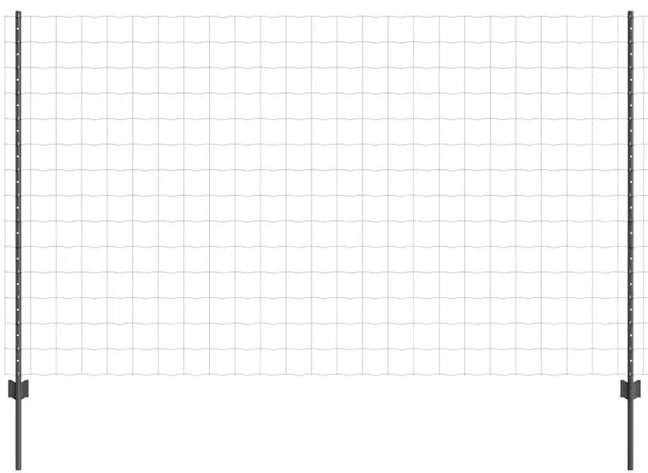 vidaXL Φράχτης με Στήλες. Γκρι 1.4 x 10 m Ατσάλι