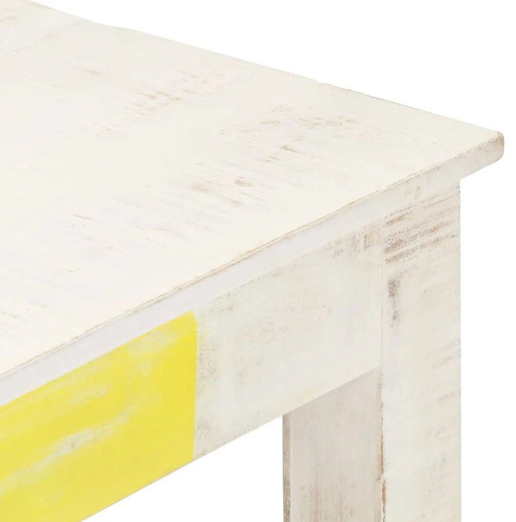 vidaXL Τραπεζαρία Λευκή 120 x 60 x 76 εκ. από Μασίφ Ξύλο Μάνγκο
