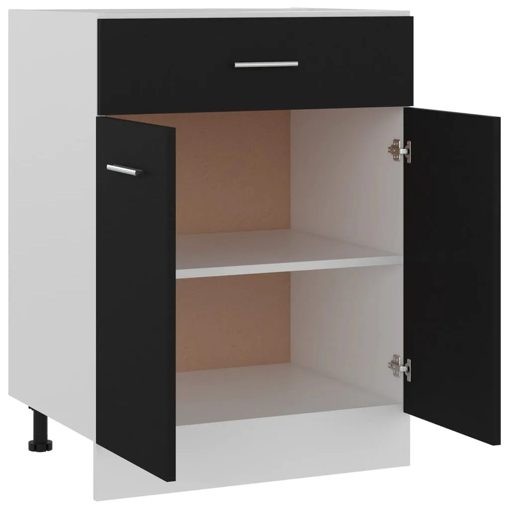 vidaXL Ντουλάπι με Συρτάρι Lyon Μαύρο 60x46x81,5 εκ. Επεξ. Ξύλο