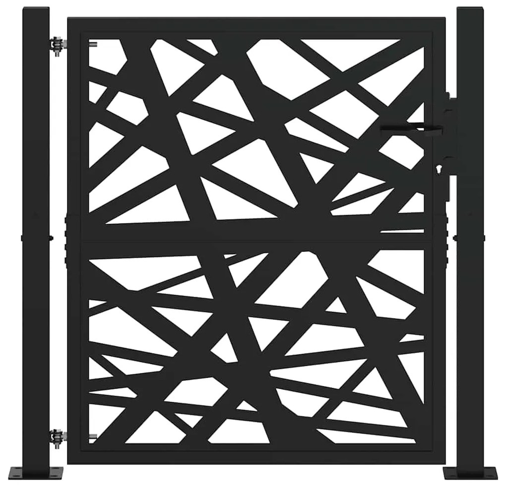 vidaXL Πύλη κήπου Μαύρη 105x106 cm Ατσάλινη ελαφριά σχεδίαση