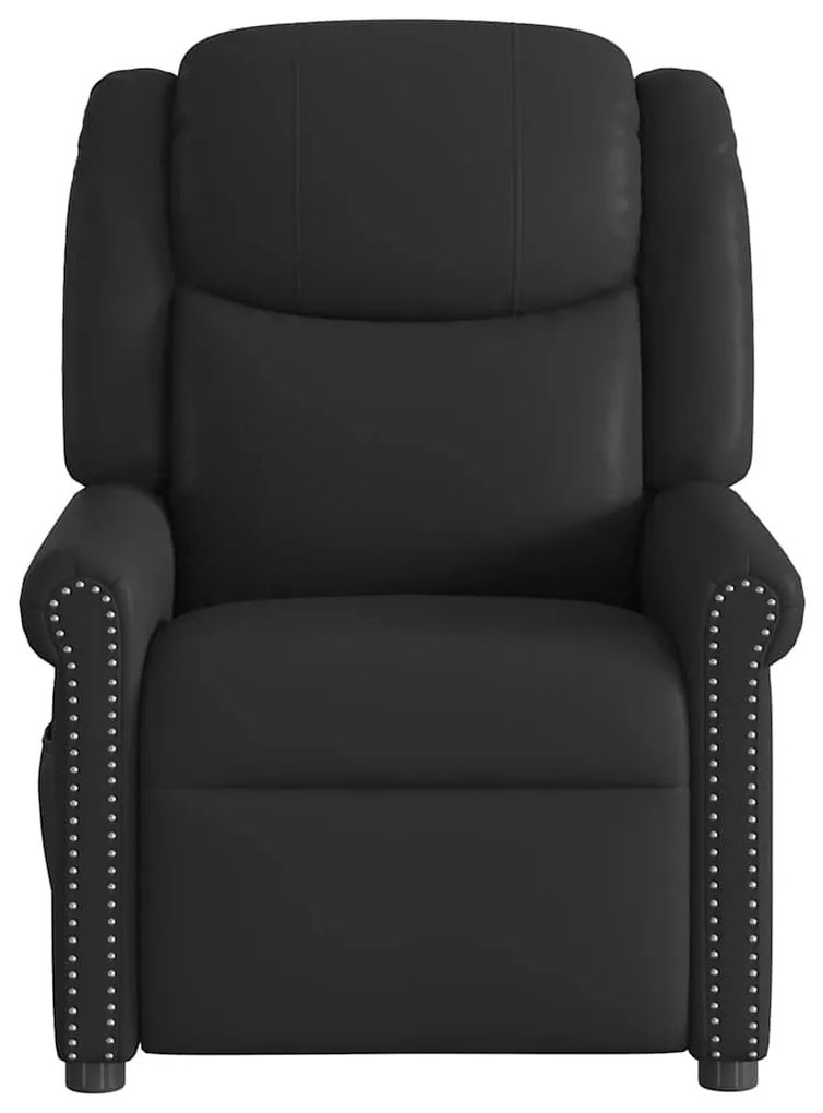 Πολυθρόνα Ανακλινόμενη Ηλεκτρική Γυαλιστερή Μαύρη Συνθ. Δέρμα - Μαύρο