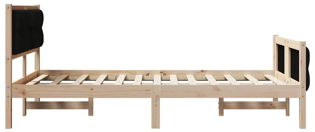 vidaXL Σκελετός Κρεβατιού Μαύρο 120 x 190 cm Στερεά ξυλεία πεύκου