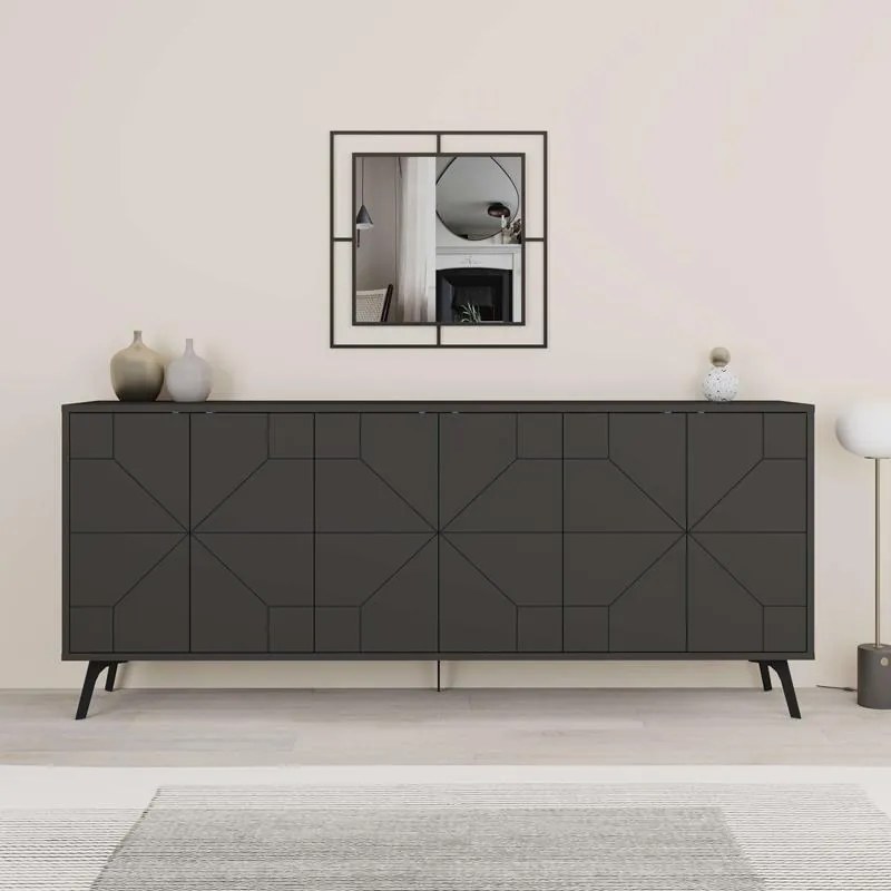 Μπουφές Dune σε ανθρακί απόχρωση 181x35x77.4εκ 181x35x77.4 εκ.