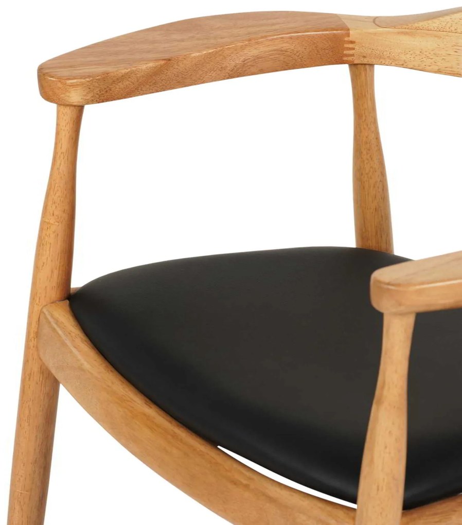ΠΟΛΥΘΡΟΝΑ ΤΡΑΠΕΖΑΡΙΑΣ ADOR HM9948.01 RUBBERWOOD ΣΕ ΟΑΚ ΚΑΙ ΜΑΥΡΟ PU 62x54x76,5Υεκ