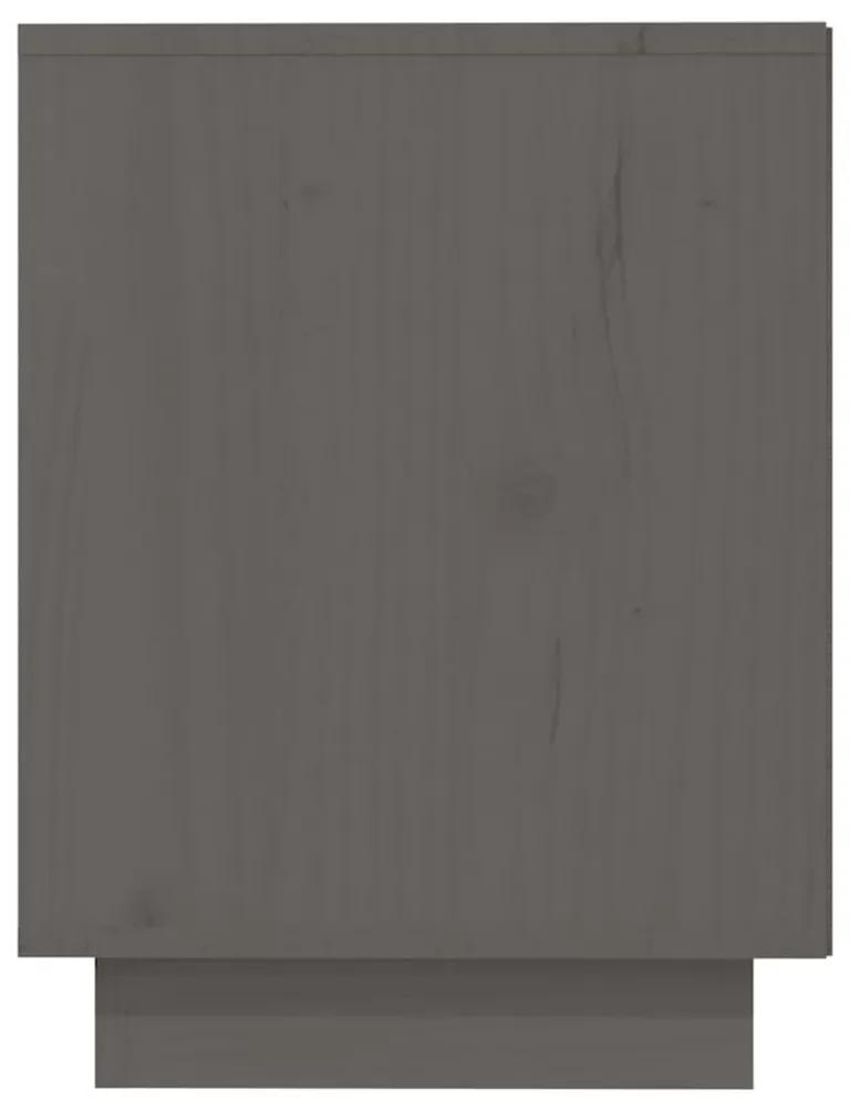 Παπουτσοθήκη Γκρι 110 x 34 x 45 εκ. από Μασίφ Ξύλο Πεύκου - Γκρι