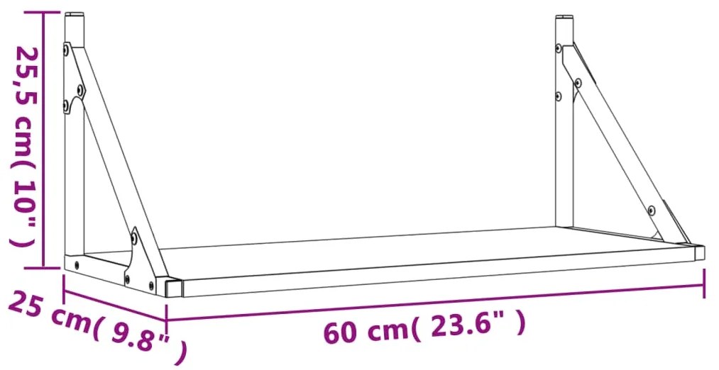 ΡΑΦΙΑ ΤΟΙΧΟΥ 2 ΤΕΜ. SONOMA ΔΡΥΣ 60X25X25,5ΕΚ ΕΠΕΞΕΡΓΑΣΜΕΝΟ ΞΥΛΟ 836334