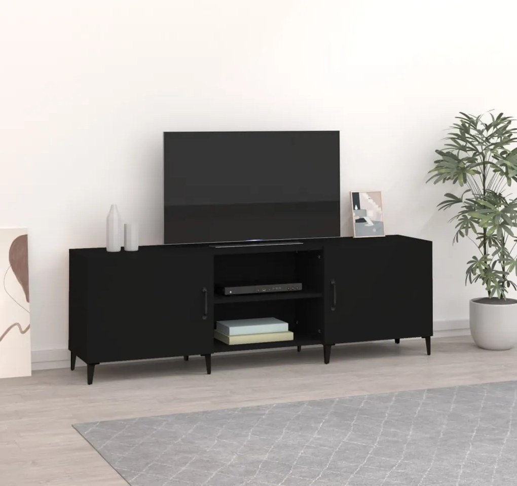 vidaXL Έπιπλο Τηλεόρασης Μαύρο 150x30x50 εκ. Επεξεργασμένο Ξύλο