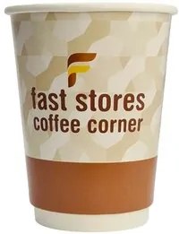 FAST STORES COFFEE CORNER χάρτινα ποτήρια καφέ, 8oz, χωρίς καπάκι, 20τμχ