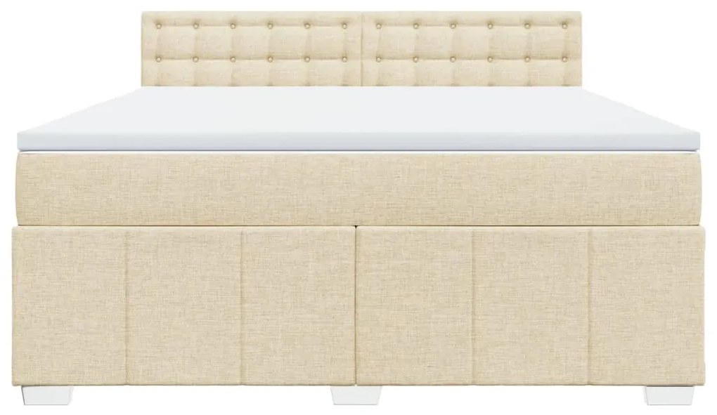 ΚΡΕΒΑΤΙ BOXSPRING ΜΕ ΣΤΡΩΜΑ ΚΡΕΜ 180X200 ΕΚ. ΥΦΑΣΜΑΤΙΝΟ 3287166