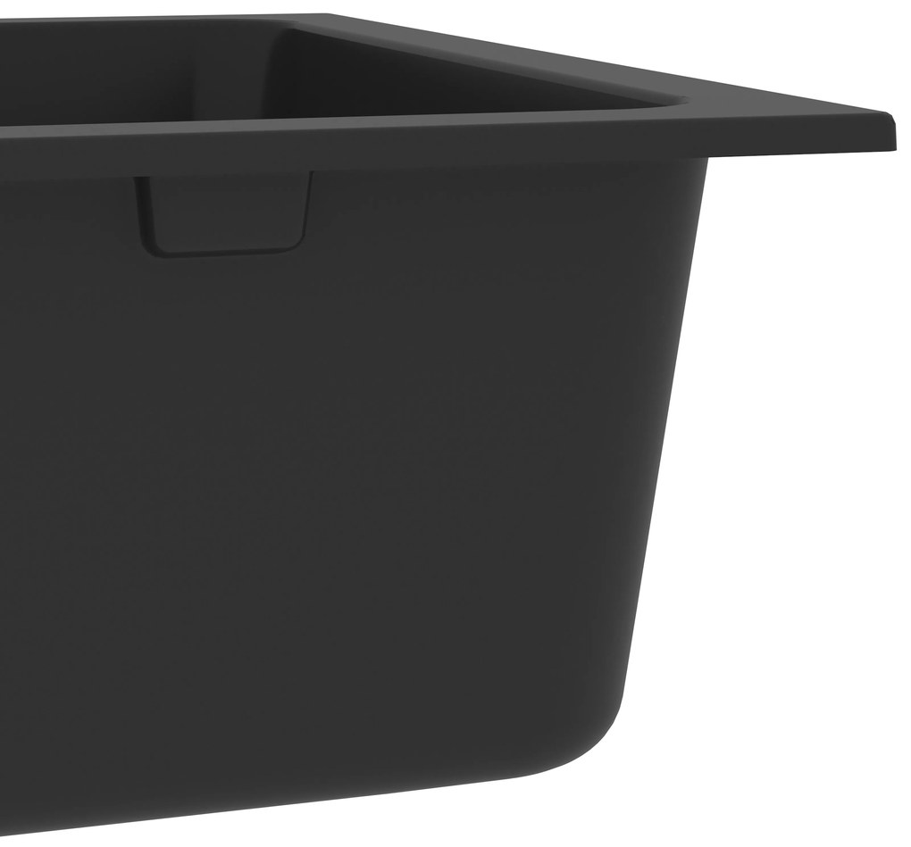 vidaXL Μαύρος Νιπτήρας Κουζίνας 760x480x184 εκ. Γρανίτης