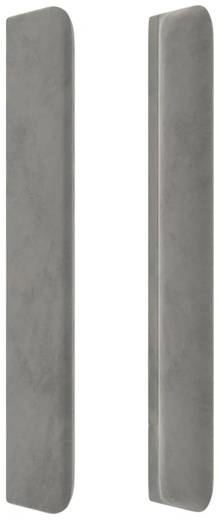 vidaXL Κεφαλάρι με Πτερύγια Ανοιχτό Γκρι 203x16x118/128 εκ. Βελούδινο