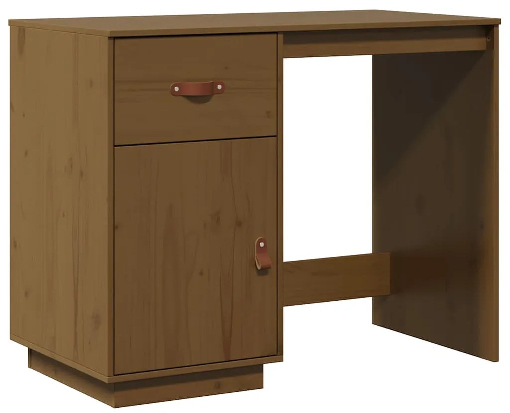 vidaXL Γραφείο Καφέ Μελί 95 x 50 x 75 εκ. από Μασίφ Ξύλο Πεύκου