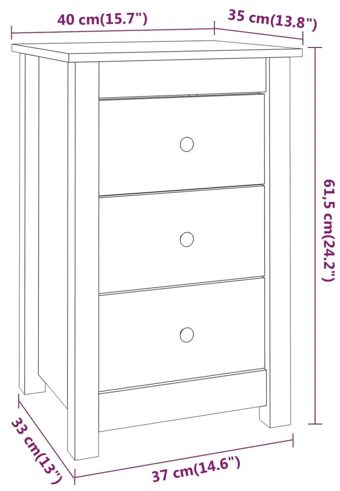 ΚΟΜΟΔΙΝΑ 2 ΤΕΜ. 40 X 35 X 61,5 ΕΚ. ΑΠΟ ΜΑΣΙΦ ΞΥΛΟ ΠΕΥΚΟΥ 813700