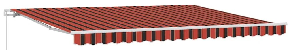vidaXL Αντιανεμικό Ριγέ πορτοκαλί και καφέ 4,5 x 3,5 μ