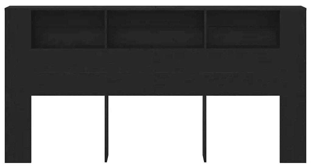 vidaXL Κρεβάτι με Κεφαλάρι με ράφι Μαύρη Οξυά 200 x 18.5 x 102.5 εκ.