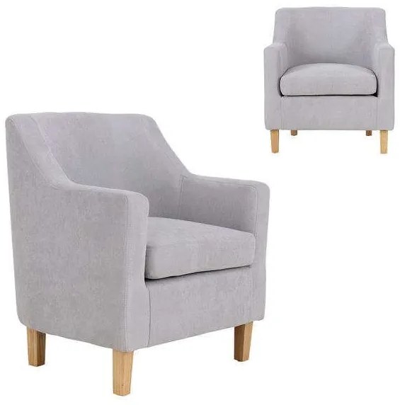 Πολυθρόνα Beta Ε7130,3 Light Grey Wood, Fabric