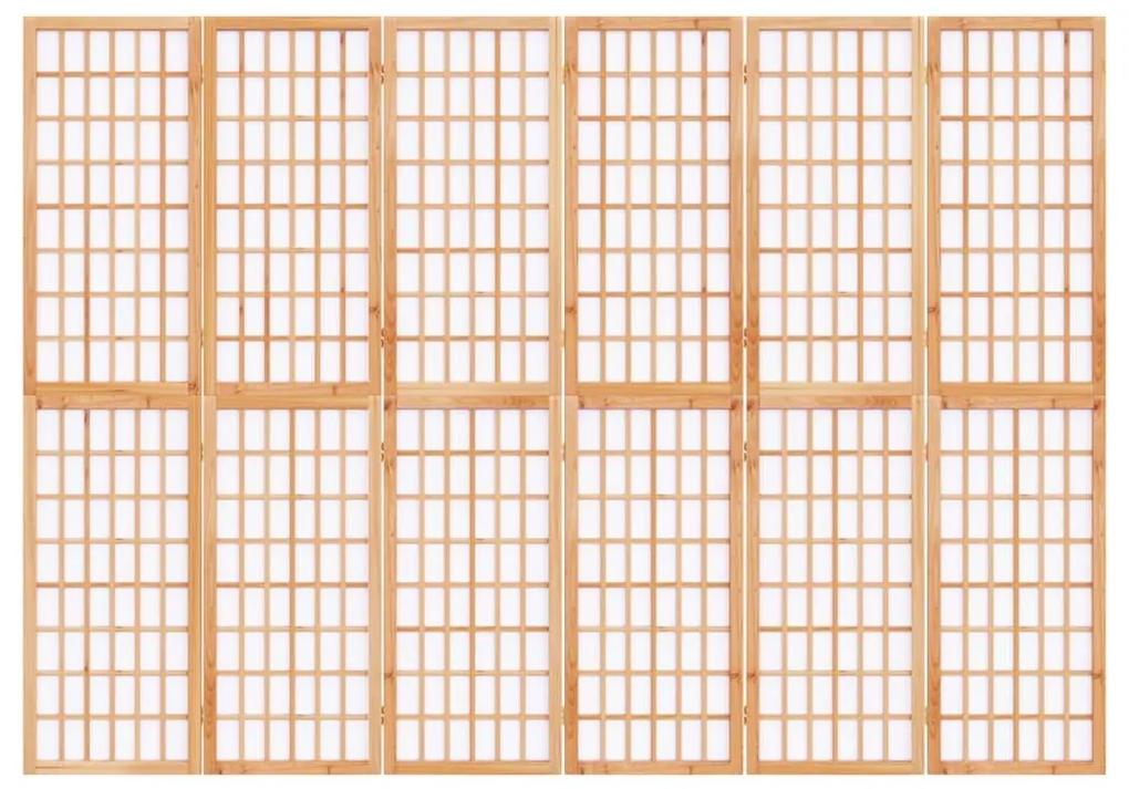 Παραβάν Ιαπωνικού Στιλ με 6 Πάνελ Πτυσσόμενο 240 x 170 εκ. - Καφέ