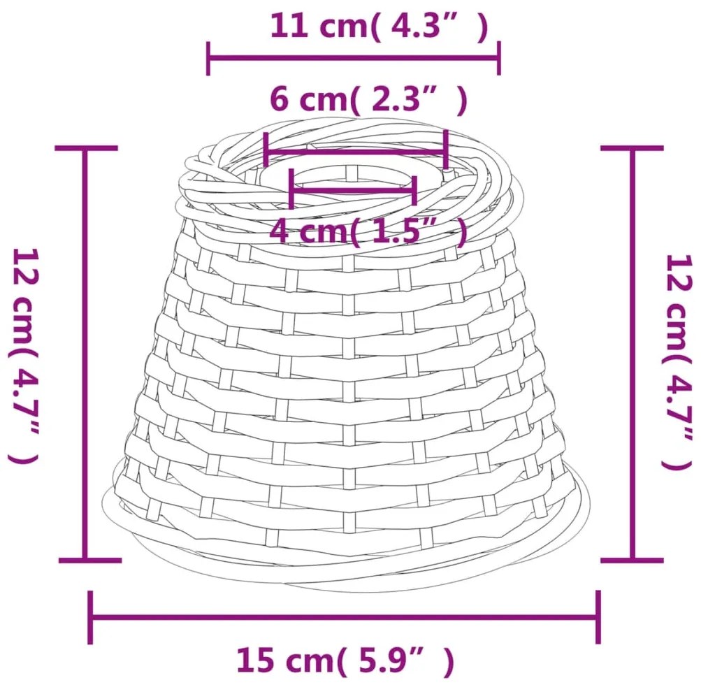 ΚΑΠΕΛΟ ΦΩΤΙΣΤΙΚΟΥ ΟΡΟΦΗΣ ΚΑΦΕ Ø15X12 ΕΚ. ΑΠΟ WICKER 364372