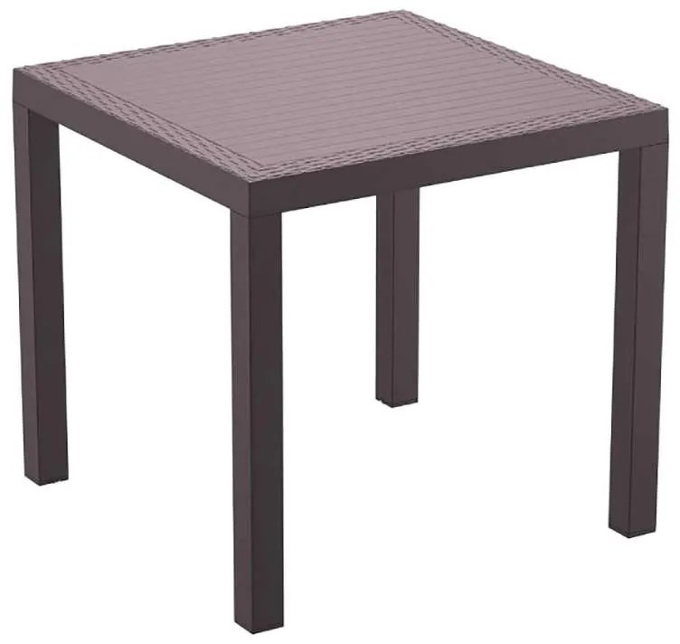 Τραπέζι πολυπροπυλένιου Wicker Orlando 80x80 Καφέ