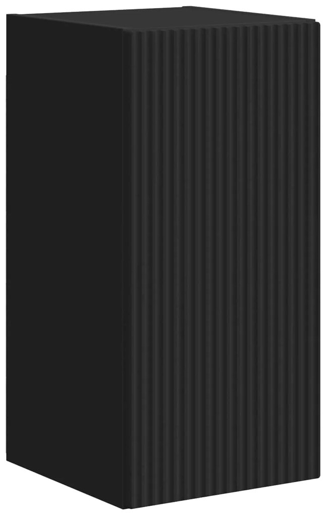 vidaXL Σετ επίπλου τηλεόρασης Επιτοίχιο 3 pcs Μαύρο Επεξεργασμένο ξύλο