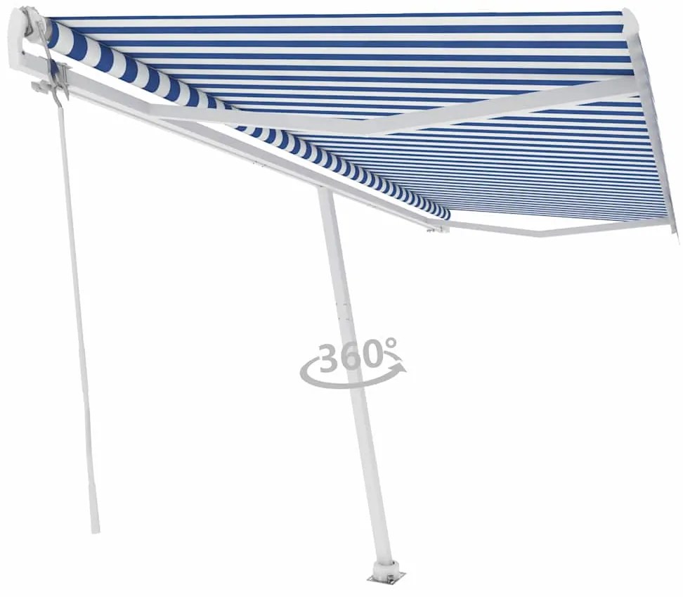 vidaXL Τέντα Αυτόματη Ανεξάρτητη Μπλε/Λευκό 500x300 εκ.