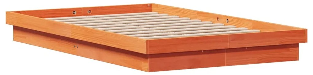 vidaXL Πλαίσιο Κρεβατιού LED Καφέ Κεριού 120x190 εκ. Μασίφ Ξύλο Πεύκου