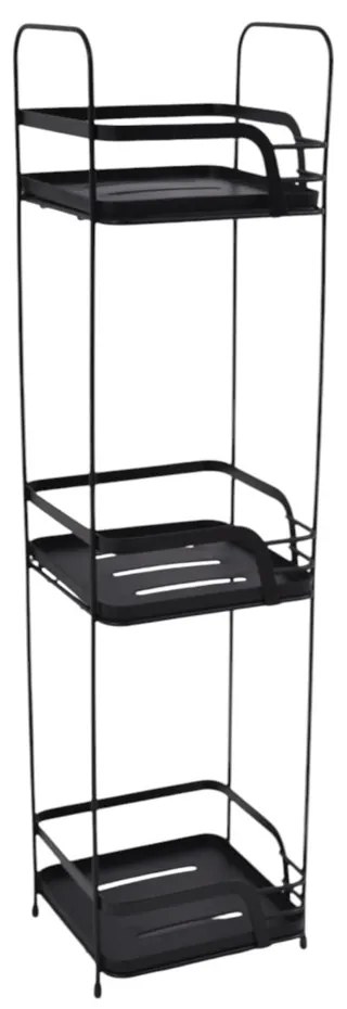 Ραφιέρα Μπάνιου Τριπλή Μαύρο Μέταλλο 16x15.5x63cm ANKOR