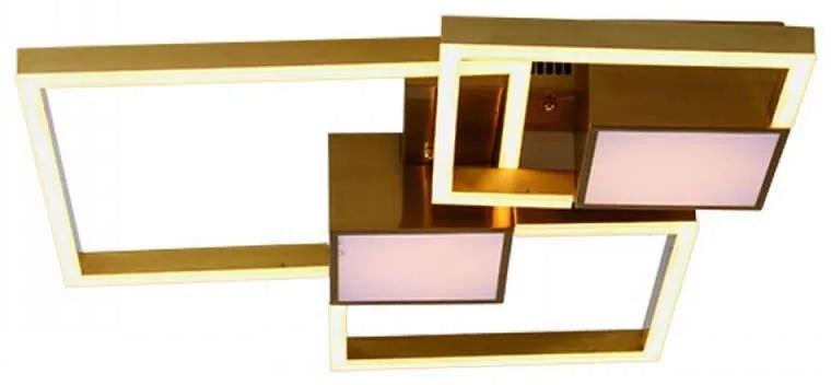 Φωτιστικό Οροφής-Πλαφονιέρα Led 6157 80x60cm 6800Lm Gold Inlight Μέταλλο,Ακρυλικό