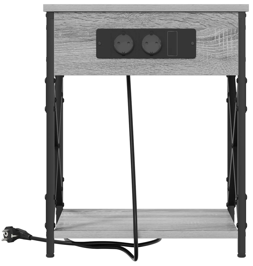 vidaXL Κομοδίνο Γκρι sonoma 41 x 31 x 51 εκ. Επεξεργασμένο ξύλο
