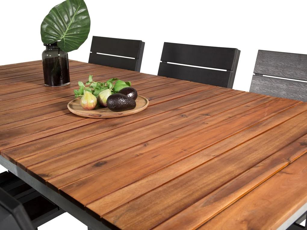 Τραπέζι εξωτερικού χώρου Dallas 672, Ξύλο, 74x100cm, 49 kg, Ανοιχτό χρώμα ξύλου, Σκυρόδεμα, Μέταλλο, Ξύλο: Ακακία | Epipla1.gr