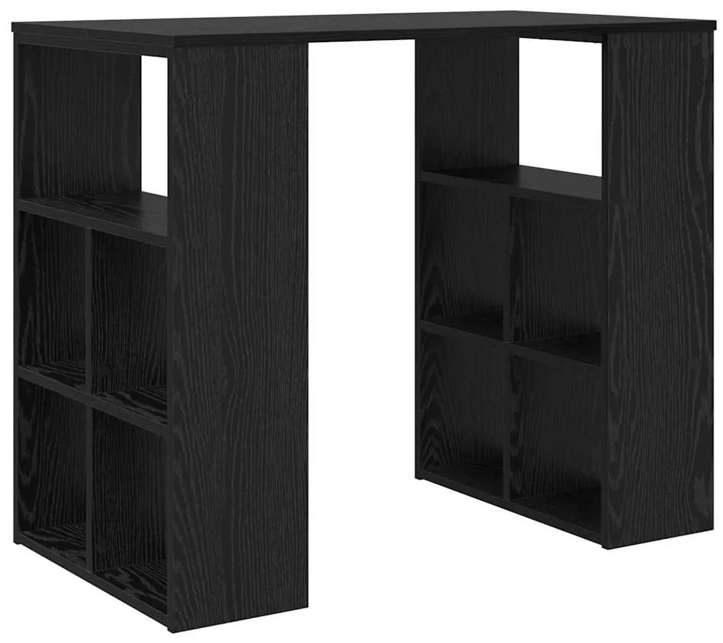 vidaXL Γραφείο με ράφι Μαύρη δρυς 90 x 50 x 75 εκ. Επεξεργασμένο ξύλο