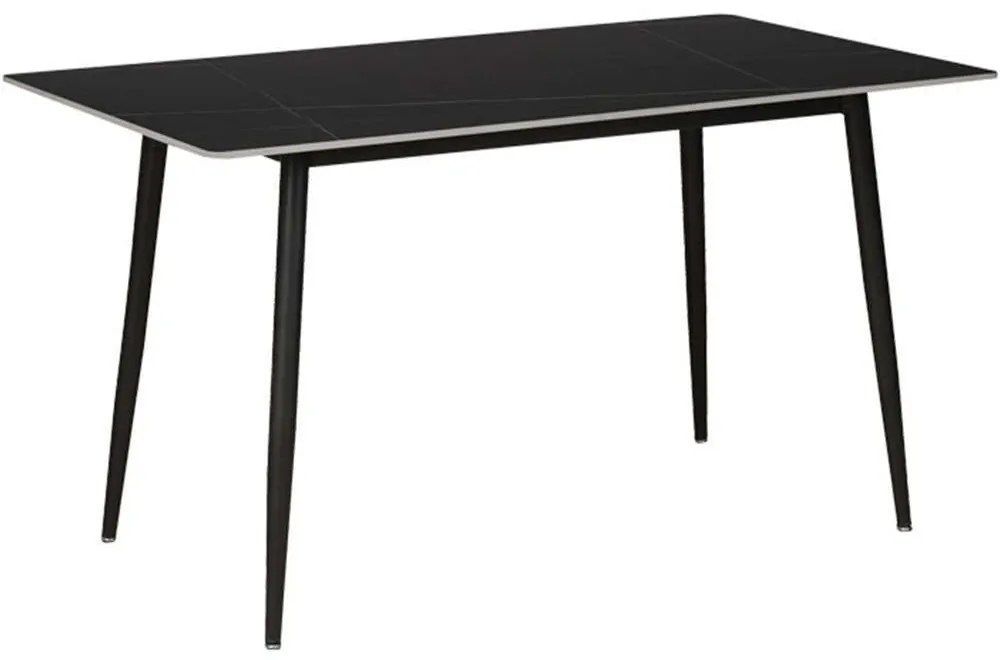 Τραπέζι Gustas 278-000009 160x90x75cm Marble Effect Black Stone,Metal