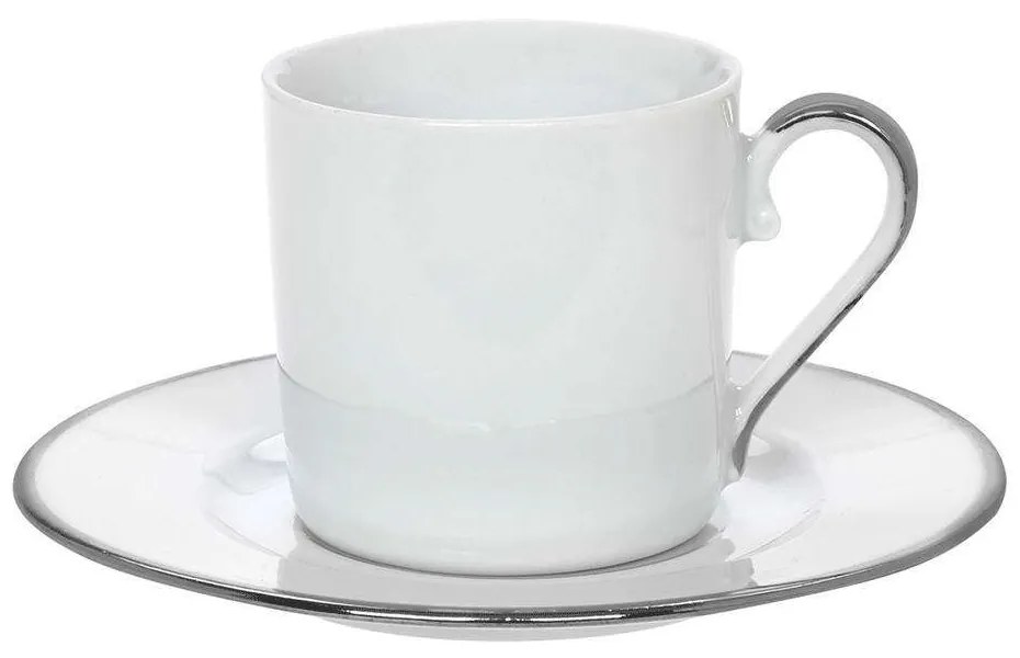 Φλυτζάνι Καφέ Elegance 24.001.17 P 120ml White-Platinum Cryspo Trio Porcelain