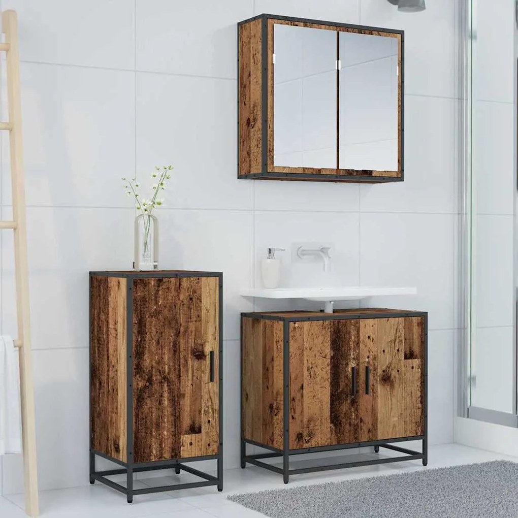 vidaXL Πλαϊνό γραφείο Παλιό ξύλο 35,5 x 35 x 76 εκ