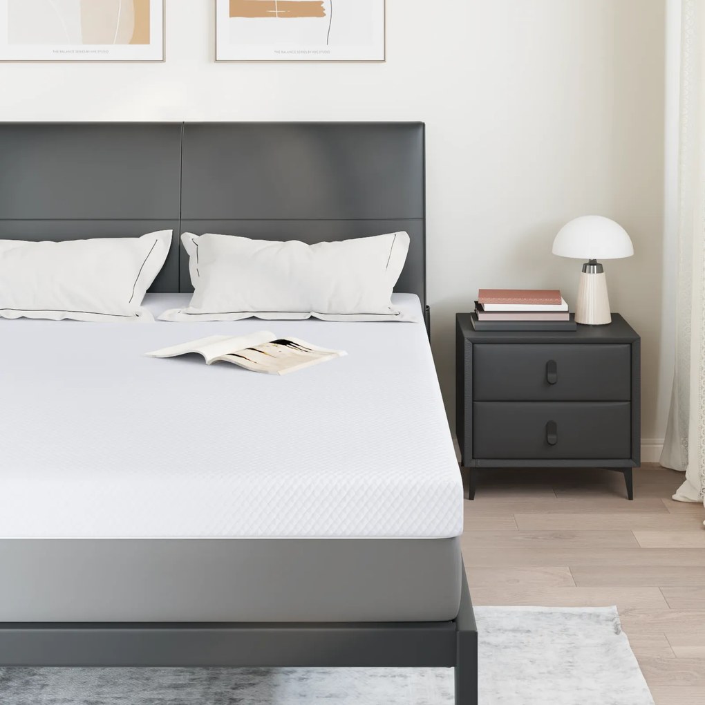 vidaXL Στρώματα Λευκό 140 x 200 cm 100% ύφασμα πολυεστέρα με τζακάρ