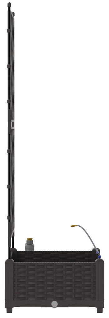 vidaXL Γλάστρες Κήπου 1 τεμ Καφασωτό Καφέ 40 x 40 x 126 cm Πλαστικό