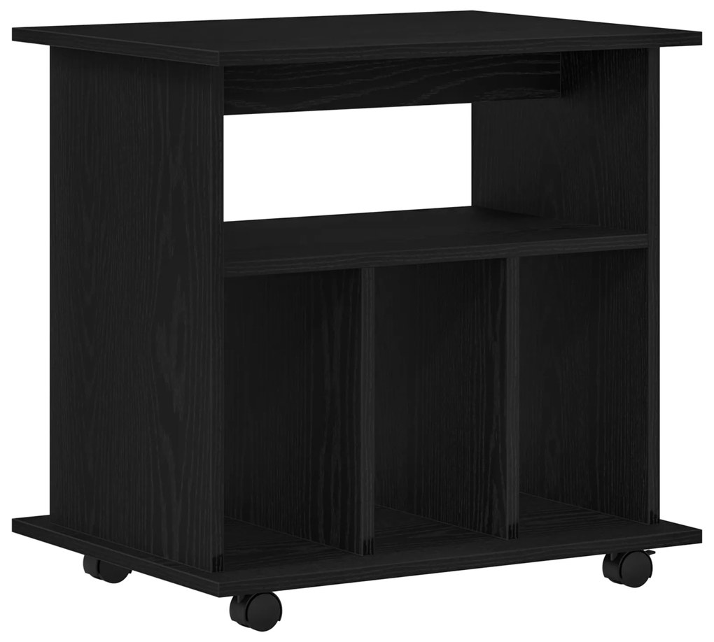 vidaXL Κυλιόμενο Ντουλάπι Μαύρη Δρυς 60x45x55 εκ - Επεξεργασμένο Ξύλο