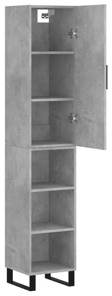 vidaXL Ντουλάπι Γκρι Σκυροδέματος 34,5x34x180 εκ. Επεξεργασμένο Ξύλο