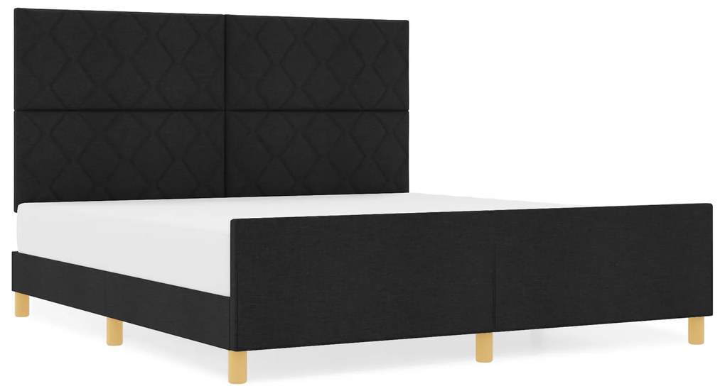 vidaXL Κρεβάτι Μαύρο 180x200 εκ Υφάσματος